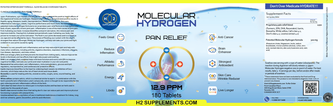 Molecular Hydrogen Natural Pain Relief Tablets