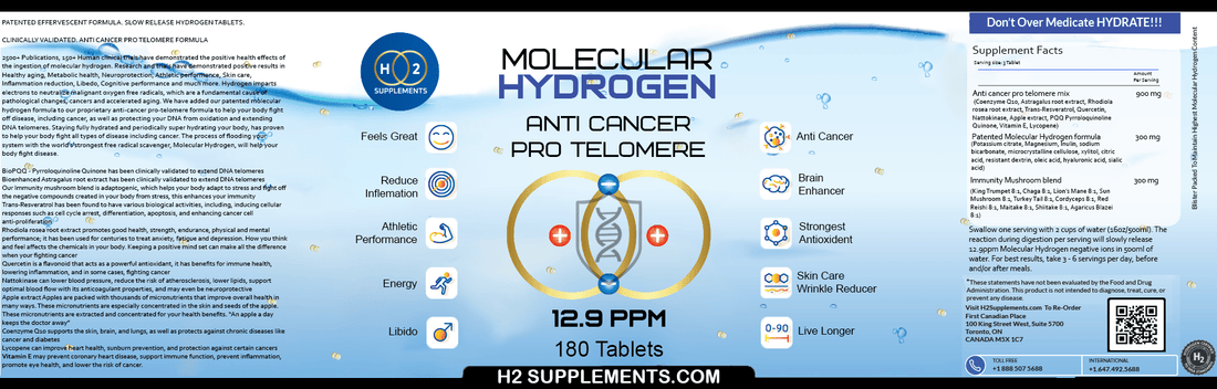 H2 Molecular Hydrogen Anti-Cancer Tablets