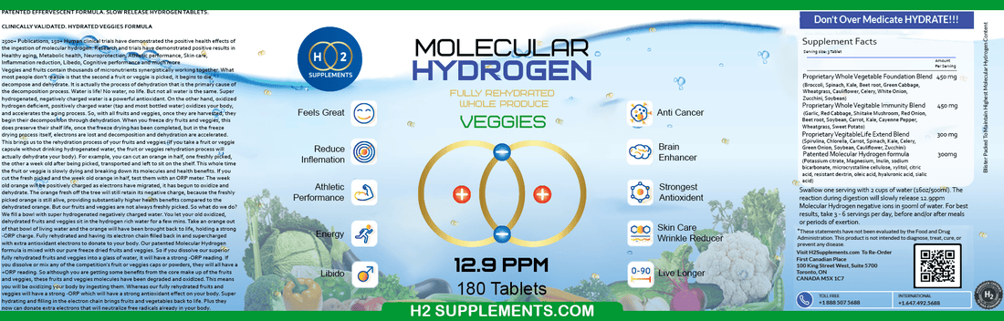 H2 Molecular Hydrogen Re-Hydrated Veggies