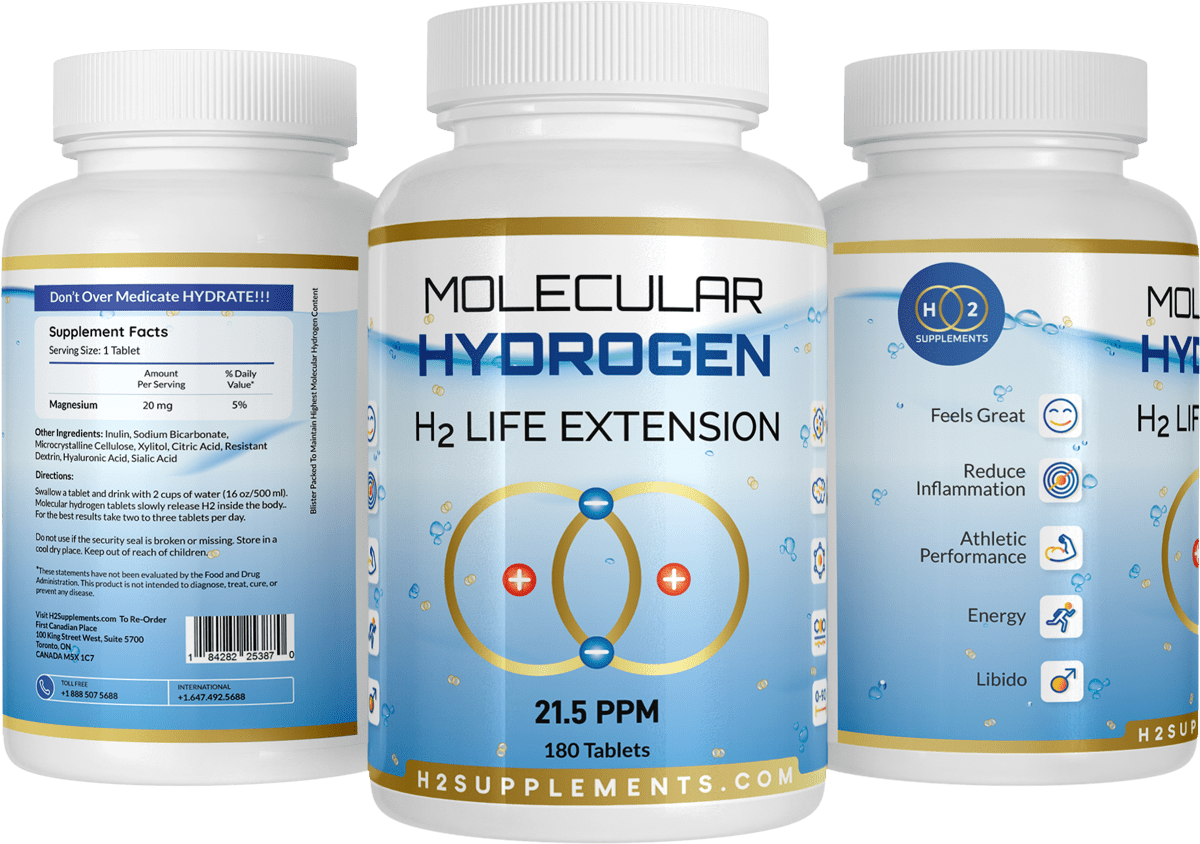 Molecular Hydrogen H2 Life Extension Tablets - H2 Supplements