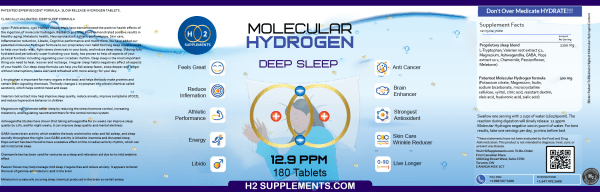Molecular Hydrogen Deep Sleep Label