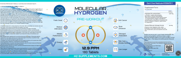 Molecular Hydrogen Pre-Workout Label